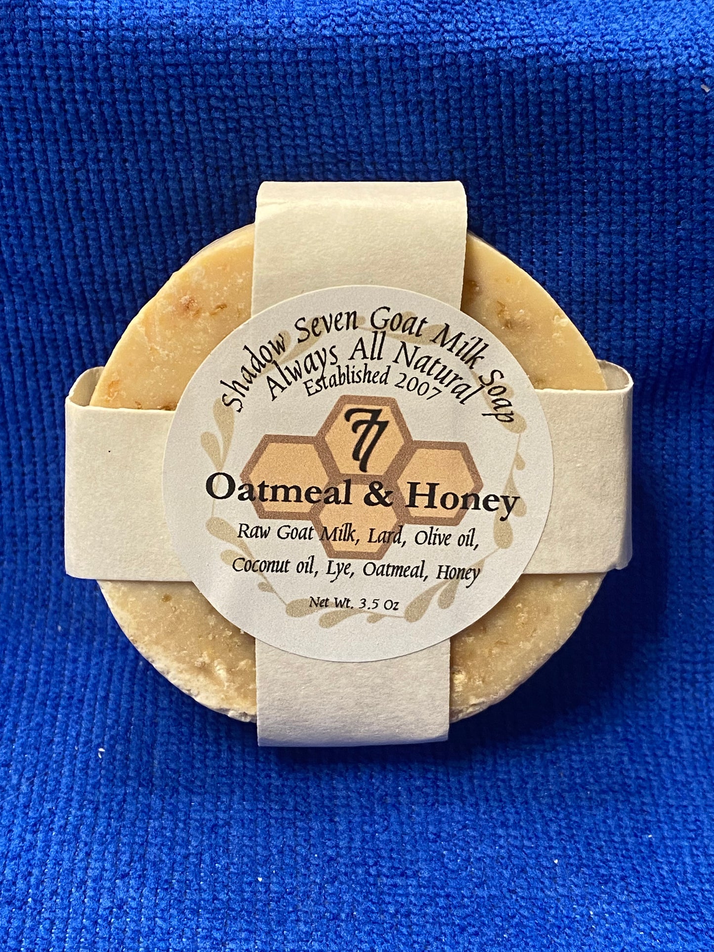 GMS - Oatmeal & Honey: Unscented Natural Goat Milk Soap Bar