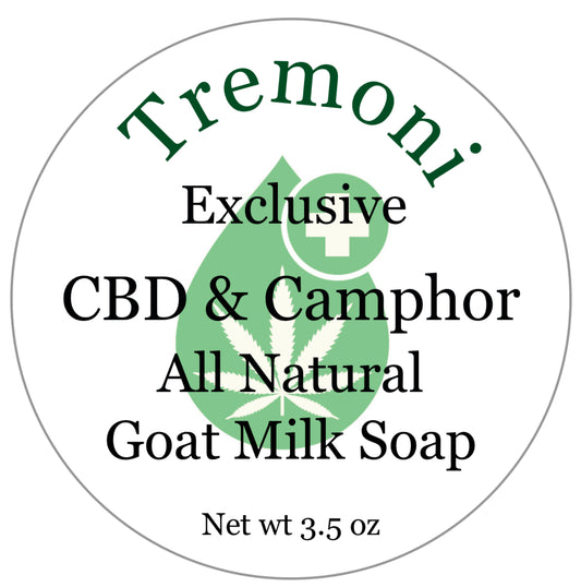 CBD with Cooling Camphor oil, Natural Raw Goat Milk Soap. BOX of 5 BARS!