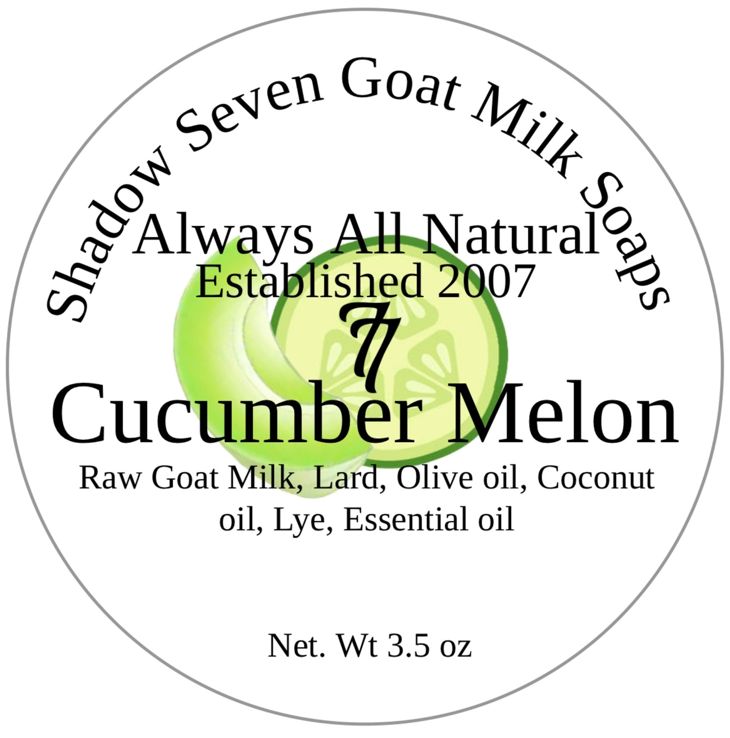 Cucumber and Melon Natural Goat Milk Soap Bar. BOX of 5 BARS!