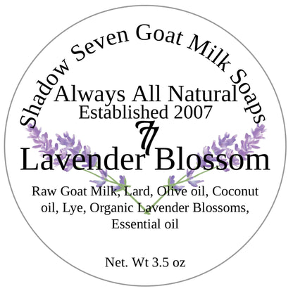 Lavender Blossoms Natural Goat Milk Soap Bar. BOX of 5 BARS!