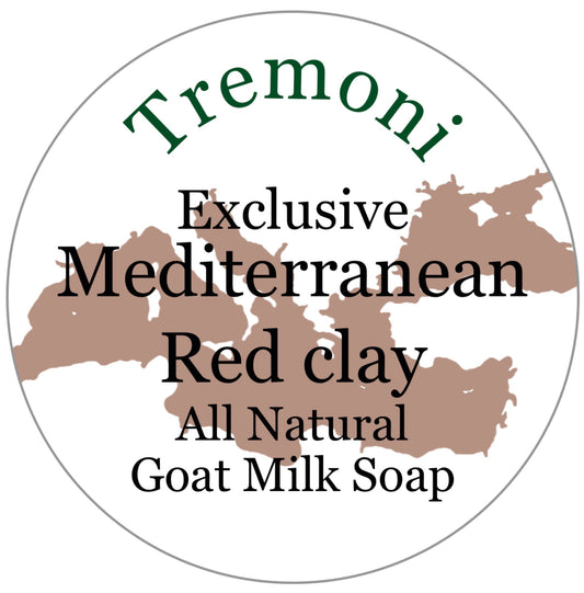 Mediterranian Red Clay Natural Raw Goat Milk Soaps. BOX of 5 BARS!