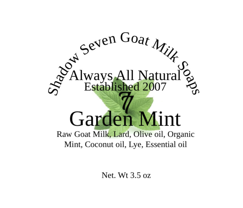 Garden Mint, Natural Raw goat milk Soap Bar. BOX of 5 BARS!