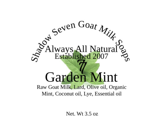 Garden Mint, Natural Raw goat milk Soap Bar. BOX of 5 BARS!