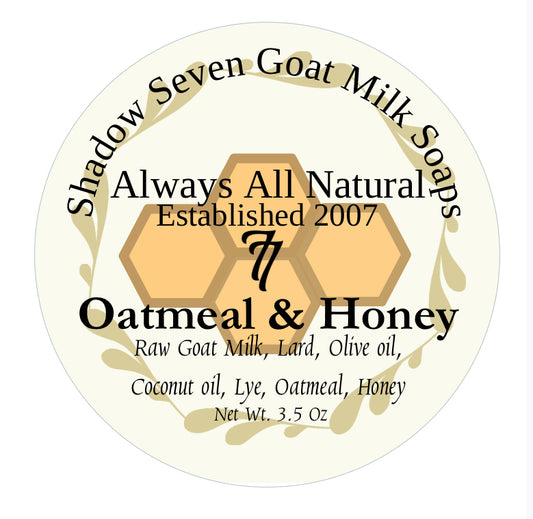 Oatmeal & Honey: Unscented Natural Goat Milk Soap Bar